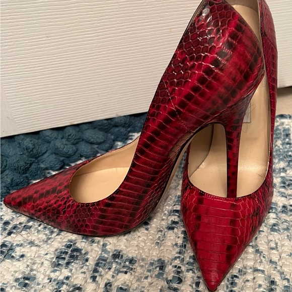 Red snake skin Jimmy Choo Stilettos - Picture 6 of 7